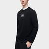 Fila Logo Letter Print Crew Neck Pullover Casual Knit American Vintage Long Sleeve T-Shirt Men Tops Black F11M319218F-BK