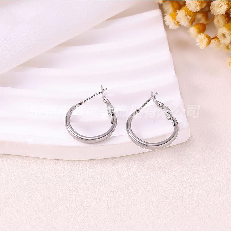 

Stainless steel circle earrings k gold-plated anti-fading trend temperament earrings