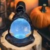 The Death God's Crystal Ball Sculpture Gothic Black Robe Death God Ornaments Resin Statue Crafts Halloween Home Decor