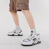 Autumn Sports Board Shoes Fashion Color Matching Leather Surface Thick Sole Height Increase Low Top Tide Casual Shoes Men'S Shoes
