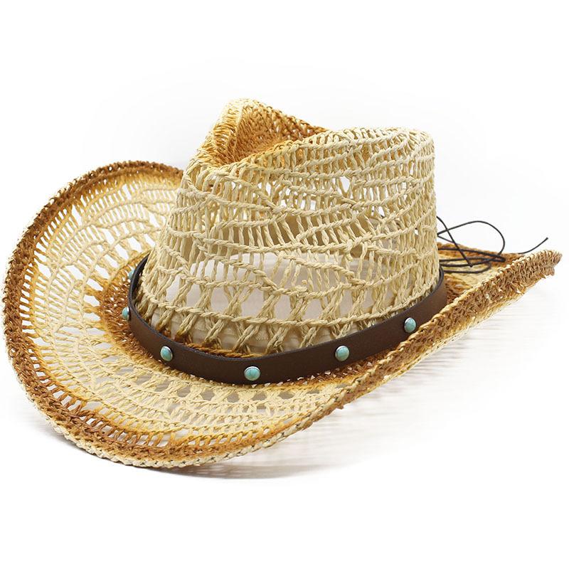 

Полая соломенная шляпа, стильная шляпа, солнцезащитный козырек, граффити, аэрозольная краска, мужская и женская, ковбойская шляпа в стиле вестерн из бумаги и веревки Maran M（56-58cm）