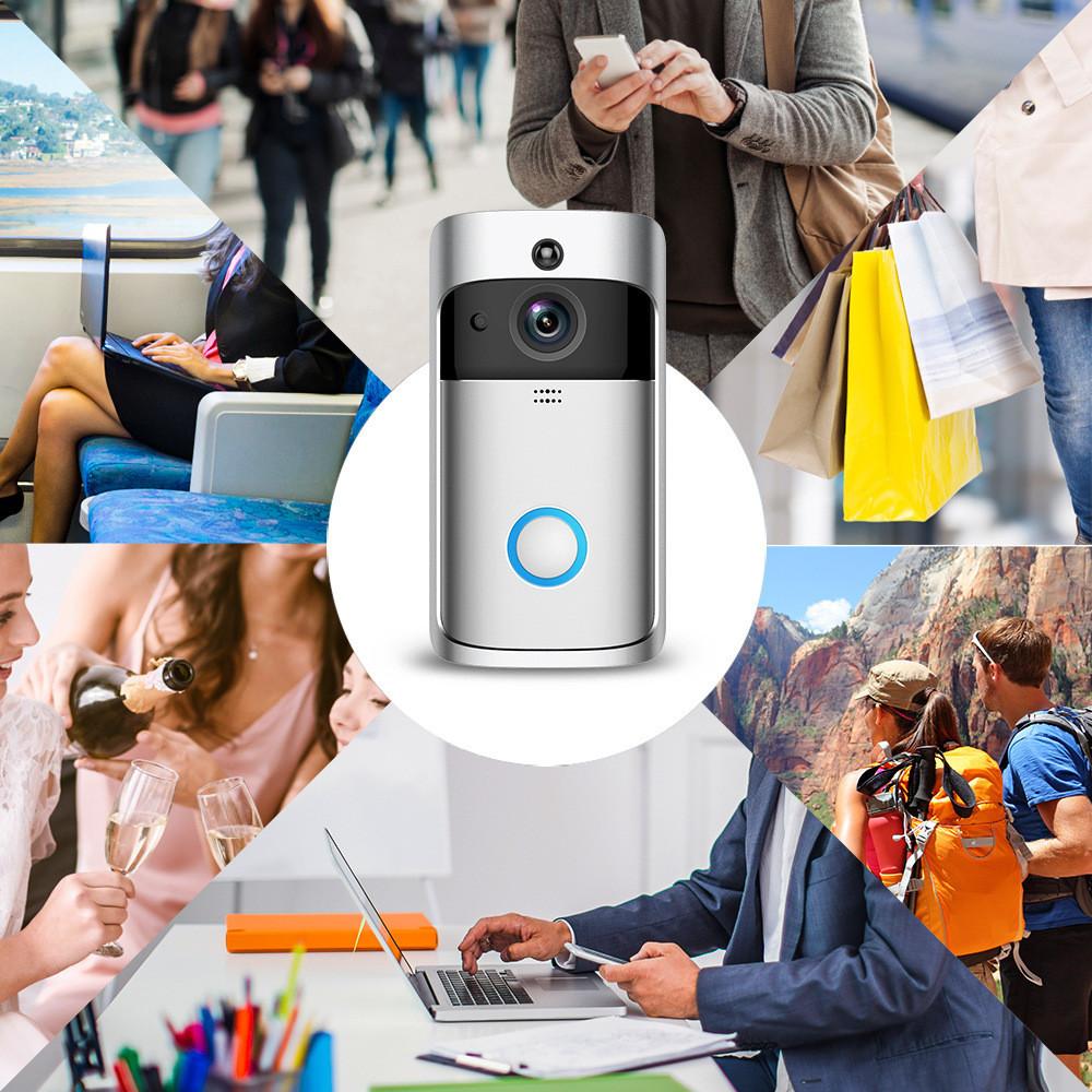 Smart Low Power Wifi Wireless Video Doorbell With Voice Intercom And Mobile Monitoring