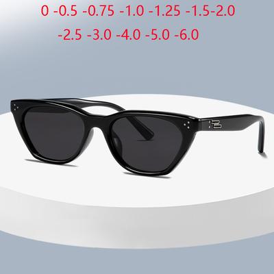 Small Frame Cat Eye Prescription Sunglasses For The Nearsighted Vintage Anti-Glare Diopter Sun Glasses Women 0 -0.5 -0.75 To -6