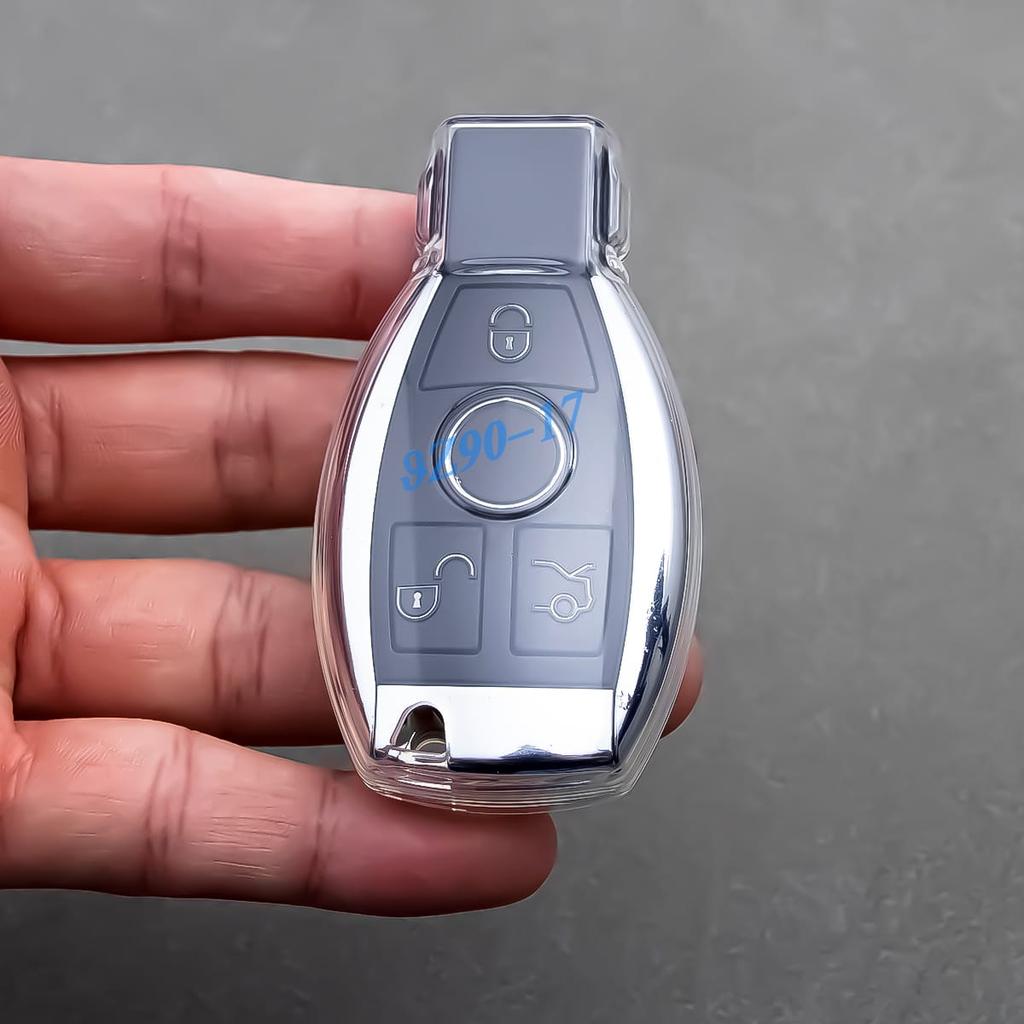 Fully Transparent Car Key Cover Shell For Mercedes Benz W176 W246 W204 W205 W212 W221 W166 X253 C253 W463 C117 C218 X156