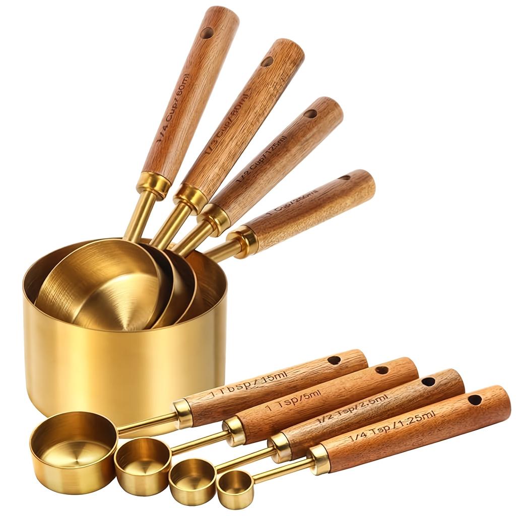 Kaffeelöffel-Set aus Edelstahl mit Palisandergriff Messlöffel zum Backen Milchpulver Gewürz Küchenwerkzeug
