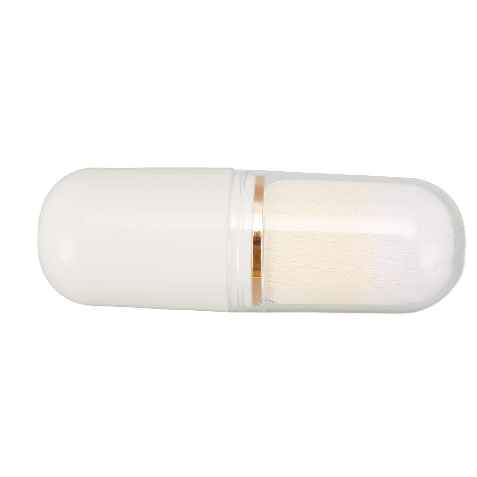 

Выдвижные кисти для макияжа Портативные с плотным ворсом Маленькая компактная кисть для рассыпчатой пудры с крышкой для путешествий Белая белый