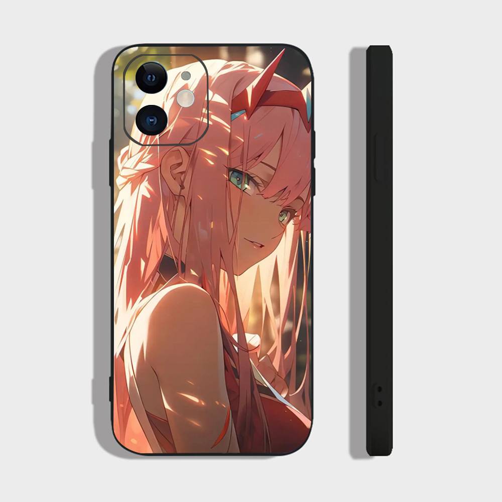 Zero Two Animation DARLING In The FRANXX Phone Case For IPhone 17 Air 16 15 14 13 Pro Max 11 12 Black Silicone Cover