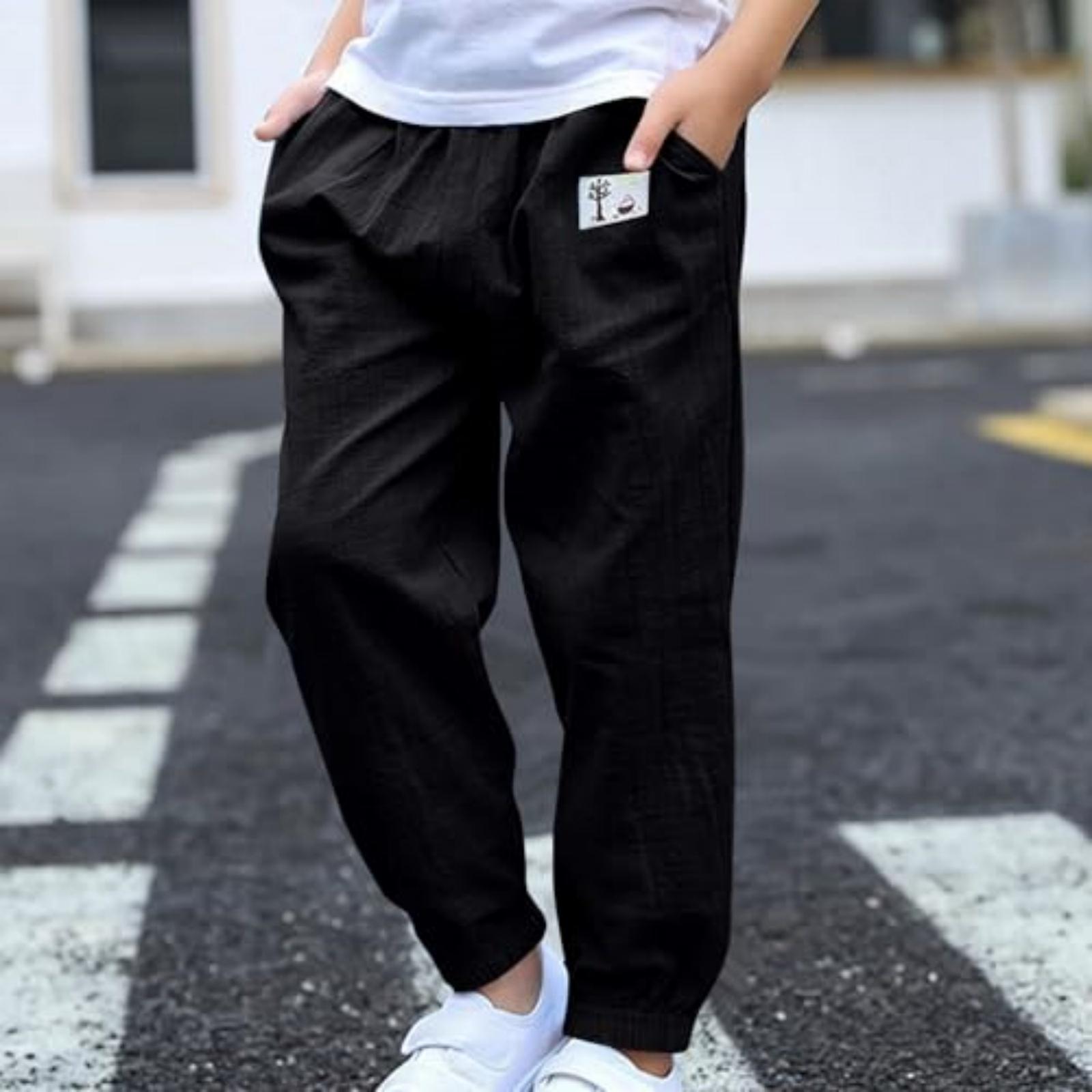 

Повседневные штаны для мальчиков и девочек Модные спортивные штаны 100 чёрный