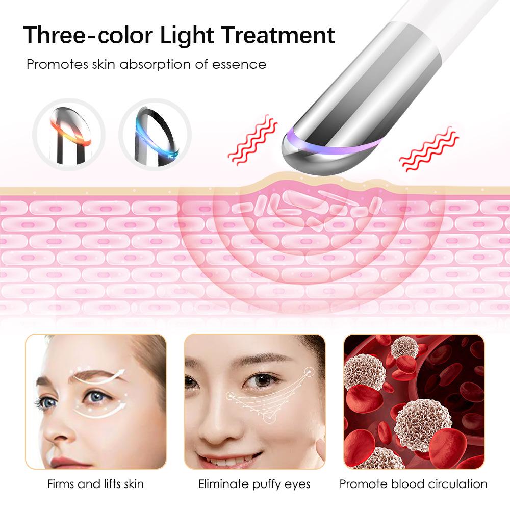 Electric Heated Eye Massager with Microcurrent – Reduces Eye Lines, Enhances Eye Cream Absorption, and Provides Disinfection
