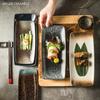 Retro Rectangular Sushi Plate Japanese Ceramic Plates Western Food Plate Home Dinner Set Plates and Dishes Kitchen Accessories