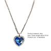 Lady Necklace Exquisite Big Rhinstone Shiny Ocean Heart Long-lasting Lady Party Pendant Neck Jewelry