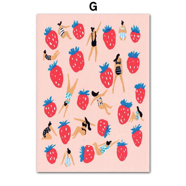 Tropical Morocco Beach Swim Pool Santorini Abstract Art Canvas Painting Posters and Prints Wall Pictures for Living Room Decor No Frame