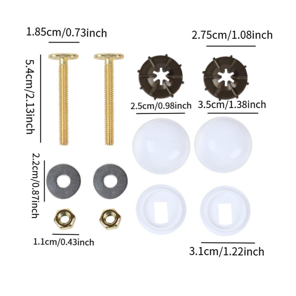Toilet Bowl to Floor Toilet Floor Bolt and Screw Kit Spare Parts Rustproof Bathroom Bolt Set Stable Upgrade Replacement