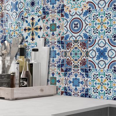 Nordic Tile Art Wall Sticker Kitchen Bathroom Waterproof And Oil-Proof Wallpaper Self-Adhesive Crystal Film Tile Sticker