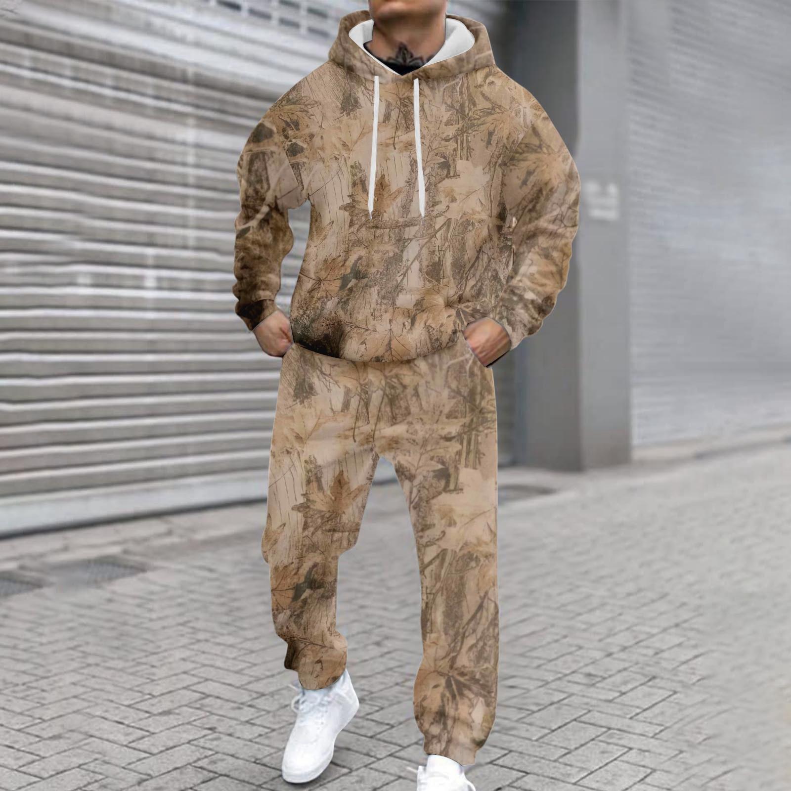 

Чоловіча повсякденна та персоналізована толстовка з капюшоном та принтом, чоловічий спортивний костюм з двох предметів: толстовка та штани XXXL хакі