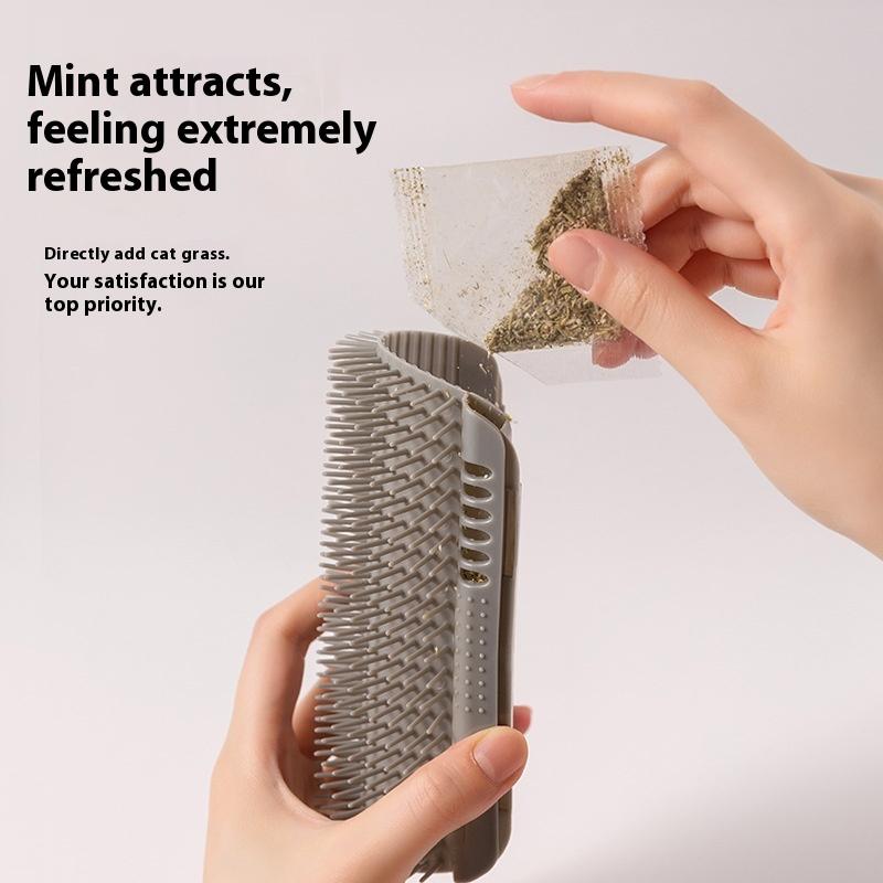 Pet Cat Scratching and Rubbing Device, Mint Ball Comb, Corner To Tease the Cat To Relieve Boredom, Self-hi Toy Hair Removal and Scratching Artifact