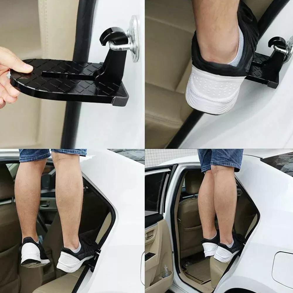2-in-1 Car Door Step Pedal with Safety Hammer – Universal Folding Foot Peg for Easy Roof Access