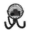 Portable Flexible Tripod Fan USB Rechargeable Mini Octopus Fan Ultra Quiet for Stroller Car Seat Travel Handheld 3-speed Fan