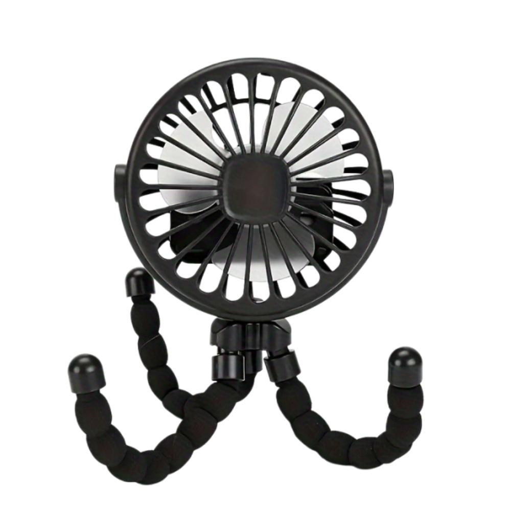 Portable Flexible Tripod Fan USB Rechargeable Mini Octopus Fan Ultra Quiet for Stroller Car Seat Travel Handheld 3-speed Fan