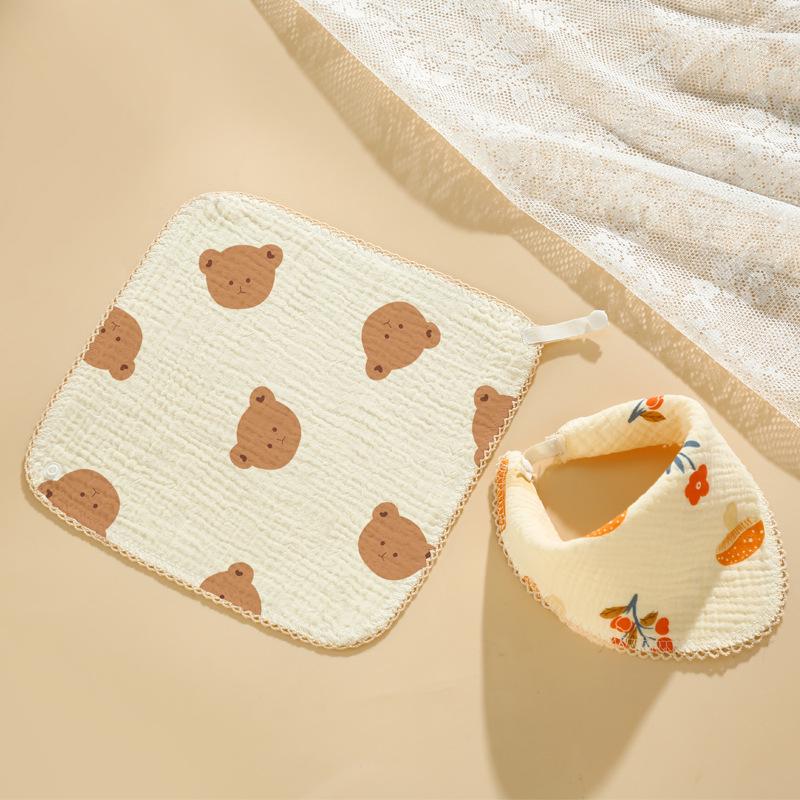 Baby Cotton Bib & Scarf Set - Infant Triangle Design