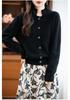 2025 Autumn/Winter Women's Korean Style 100% Pure Wool Double-Ply Knit Cardigan - Soft, Cozy, and Versatile Sweater
