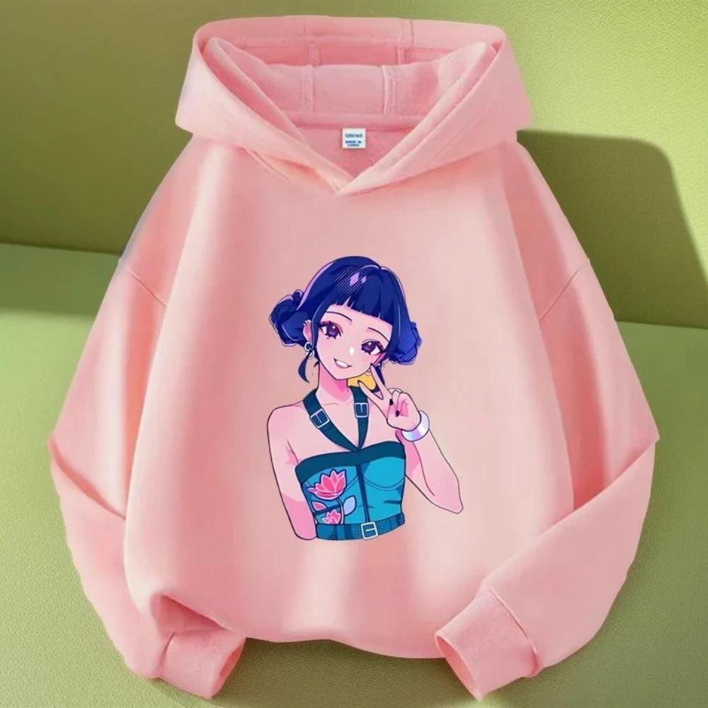 Autumn Warm K-pop Demon Hunters Girls Hoodie Long Sleeve Outerwear Saja Print Hooded Coat for Children Fashion Pullover Kid Tops