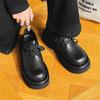 Big head Derby shoes men's senior sense commuting black platform trendy shoes men's 2024 new college style 5017-J