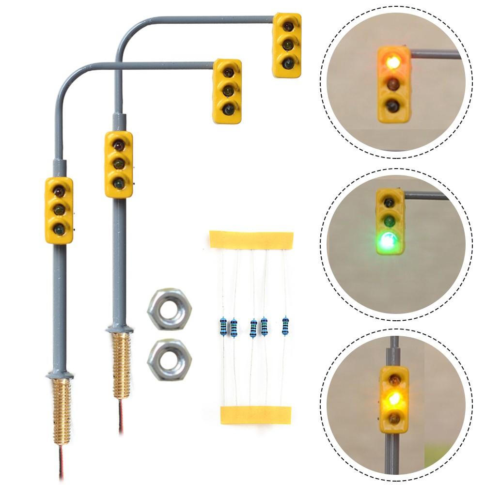 Green At Bottom Painted Signals With LEDs Yellow In Middle