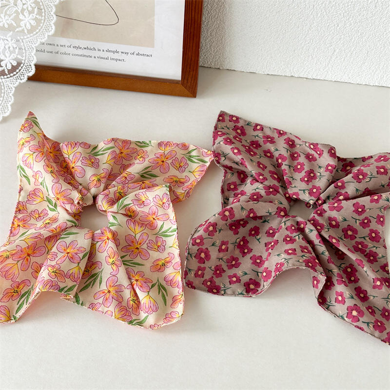 New Bohemia Floral Print Hair Scarf Scrunchies Women Large Ponytail Hair Rope Tie Headbands For Girls Party Hair Ornament