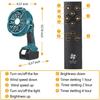 Multifunctional Cordless Fan With LED Light For Makita 18V Lithium Battery Cool and Strong Breeze Brushless Motor