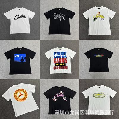 Cross-border Corteiz Tide Brand Alcatraz Summer Retro Printing Men's and Women's Trend Loose Casual Short-sleeved T-shirt