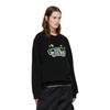 VANS Logo Daisy Embroidery Crew Neck Pullover Long Sleeve Sweatshirt VN0A7Q1JBLK