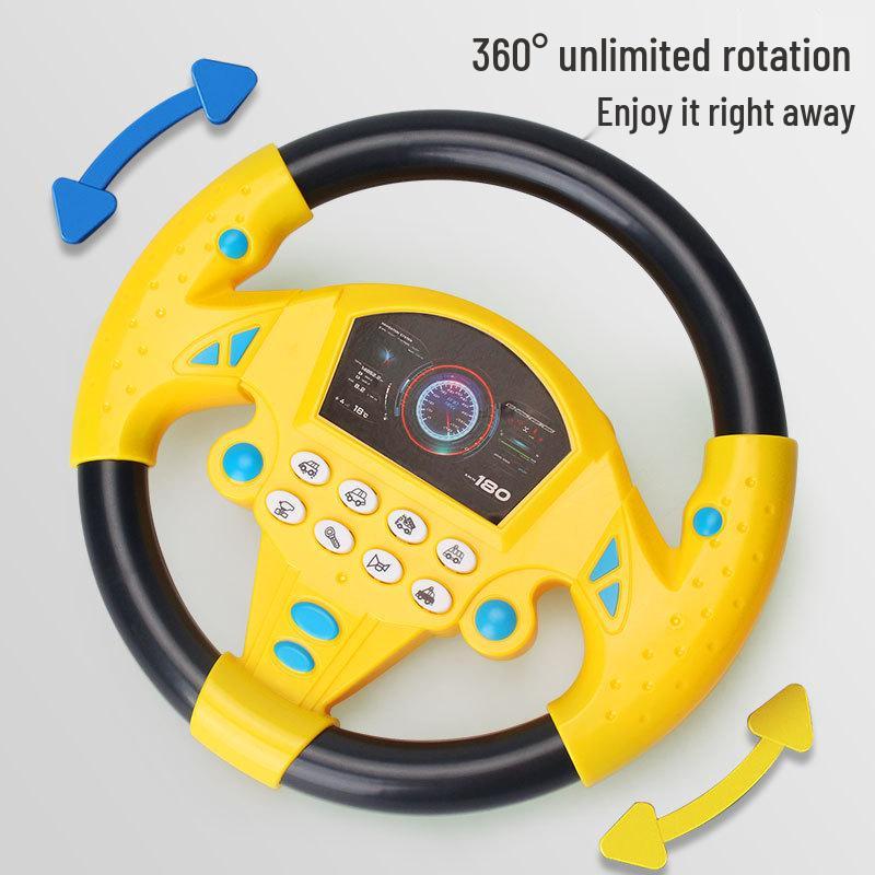 360° Rotating Musical Children's Steering Wheel: Educational Co-Pilot Toy