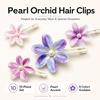 10Pcs Orchid Orchid Hair Clip with Pearl Embellishments Floral Hair Clip  Beach Vacation Photography