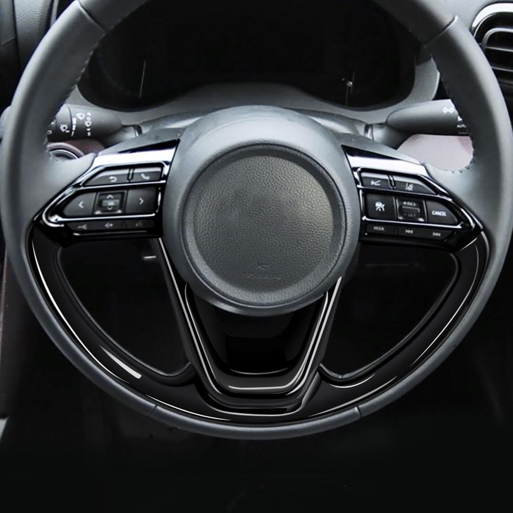 YOFAMO Steering Wheel Button Frame Trim Switch Covers for Toyota New Sienta 10 Series 2022 Interior Custom Stain and Scratch ABS Custom Easy Set