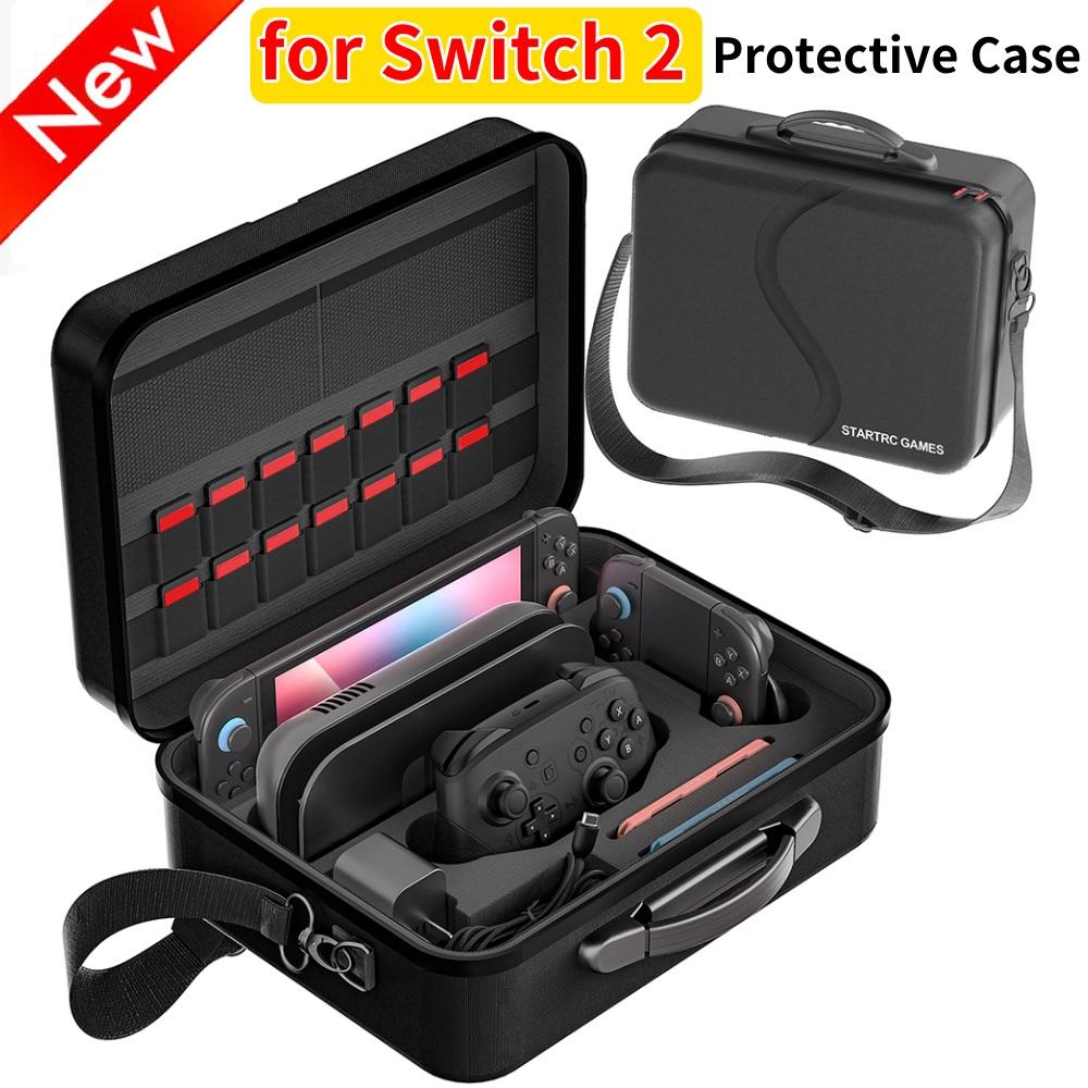 Carrying Case with Handle and Shoulder Strap Portable Storage Bag Waterproof and Shockproof Carry Case for Switch 2 Accessories
