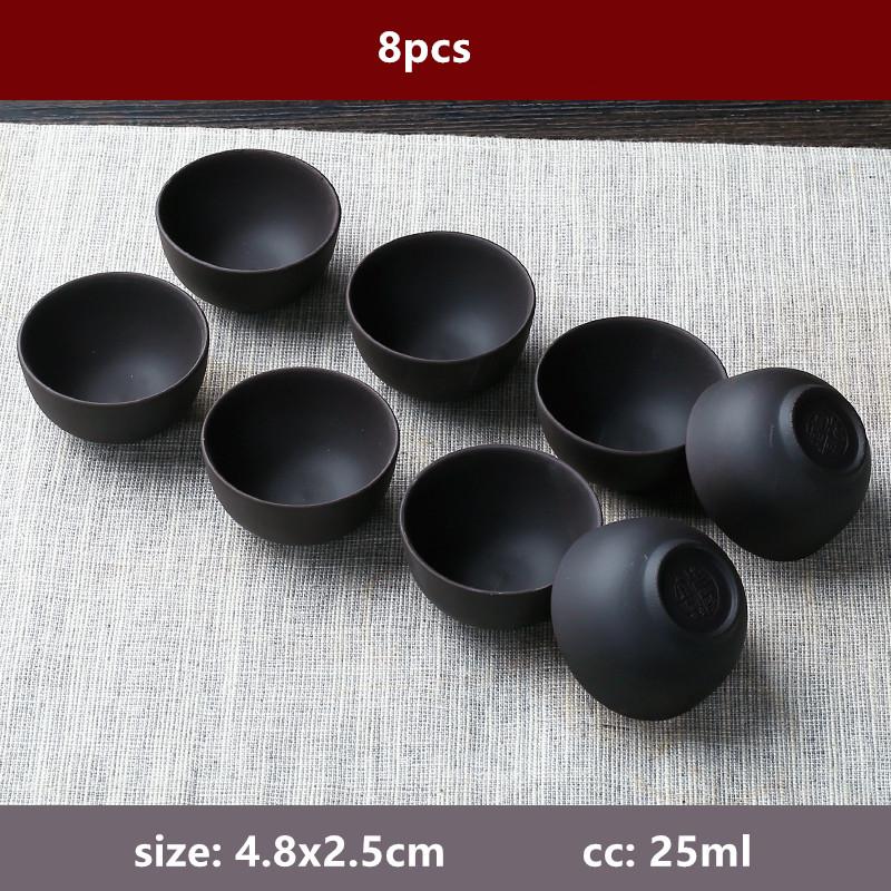 8 ks/sada Yixing ručně vyráběný šálek z fialové hlíny Autentická čajová miska Dahongpao Cestovní přenosný pohár Pu'er Master Cup Čínská čajová sada Zisha