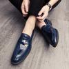 Large Size 38-48 Classic Men Loafers Black and Blue Casual Comfortable Business Office Small Leather Shoes Gentleman's Shoes Men