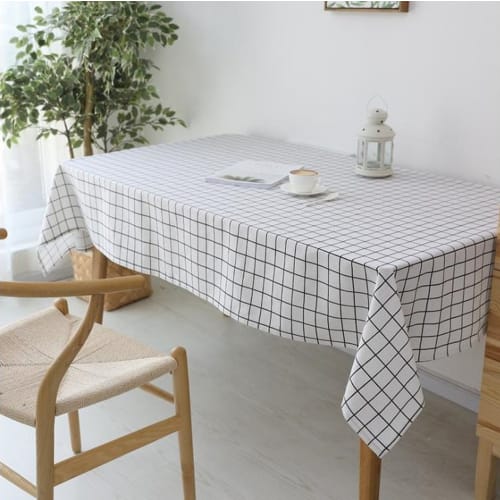 SAWAN Tablecloth, Simple Plaid, Gray, 130x180cm