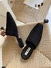 Fashion Flats Slippers Women Mules Female Slides 2025 New Footwear Slip On Mules Shoes Soft Flat Heel Outdoor Casual Dress Sandal Shoes