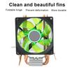CPU Cooling Fan 3 Pin Connector PC Accessory Light 2 Brass Pipe for   775 Celsius 1155 Celsius  (Red )