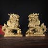 25CM Brass Qilin Statues, Chinese Style Wealth & Auspicious Home Decor