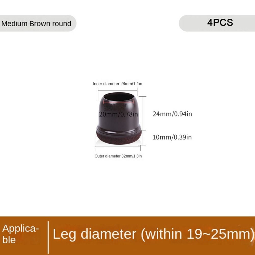 4 STÜCKE Neue TPE Tischbeinschutzhüllen Bodenschoner Filz Stuhlfußkappen Langlebige Runde Tischfußpolster Möbel