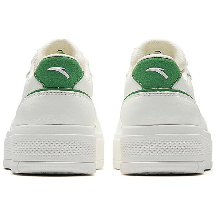 Anta Jelly Shoes 2 Versatile Casual Breathable Lightweight Increased Height Low Top Skate Shoes Women Sneakers White Green 122528032-1