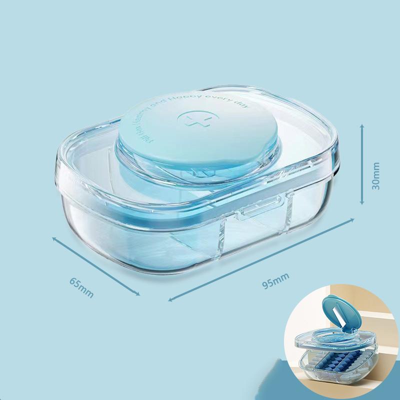 

Portable Large Capacity Medicine Box for Daily Three Meals Seven-Day Week Pill Reminder Container Carry-On Drug Distributor синий