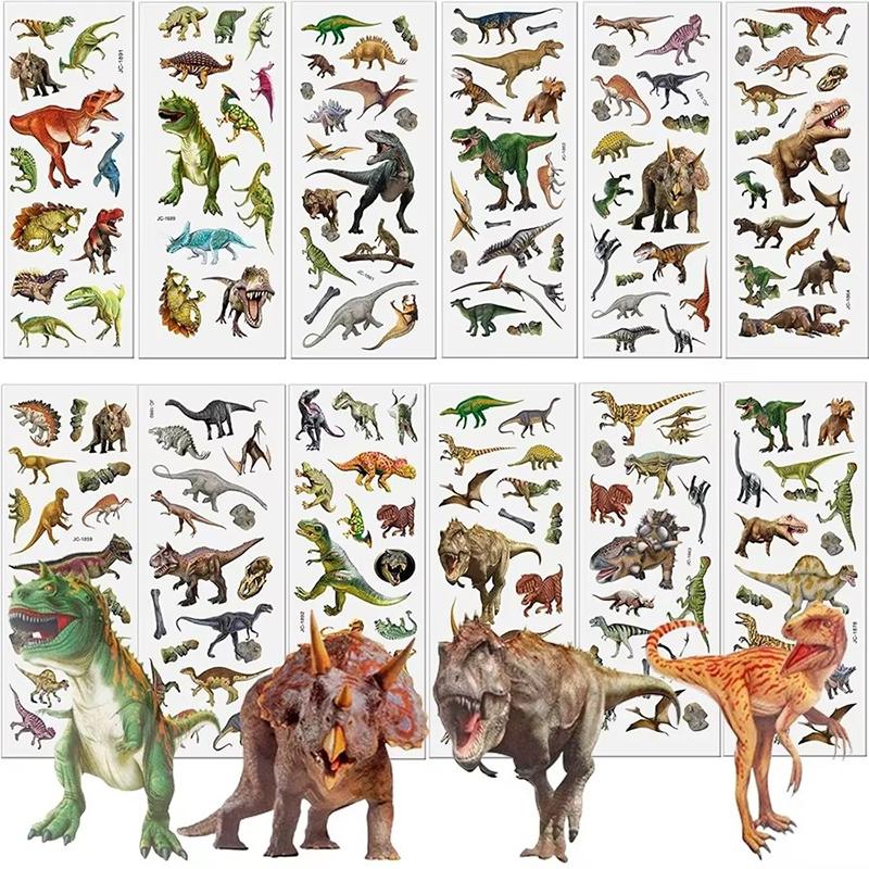 6pcs/set Children Sticker Real Animals Dinosaurs Cats Dogs Stickers Girls Boys Gifts Scrapbook Album DIY Decoration Toy TMZ