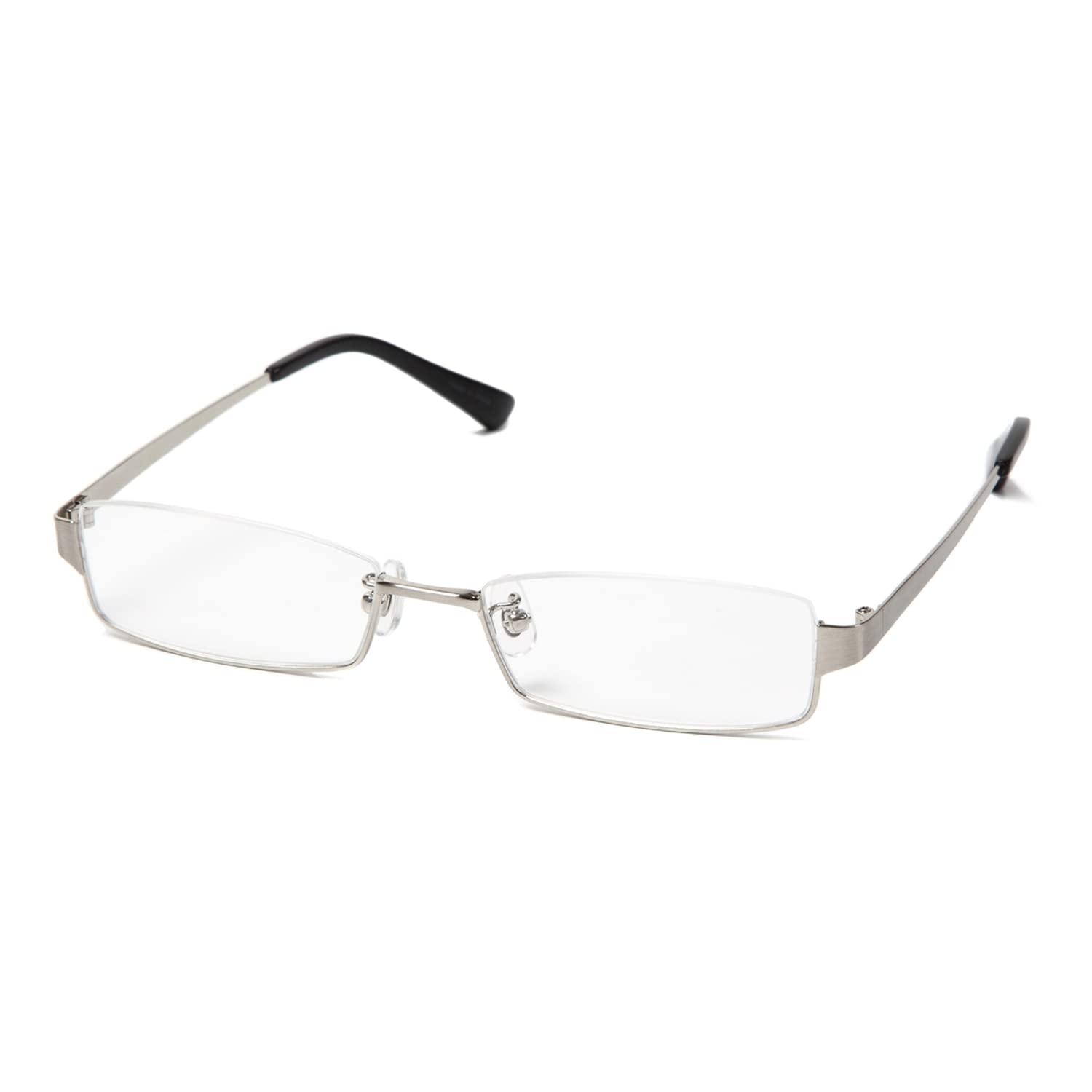 

Blocks of blue super blue light blocking PC UV protection 94% light, glasses, under-rim glasses, (Серебряный)