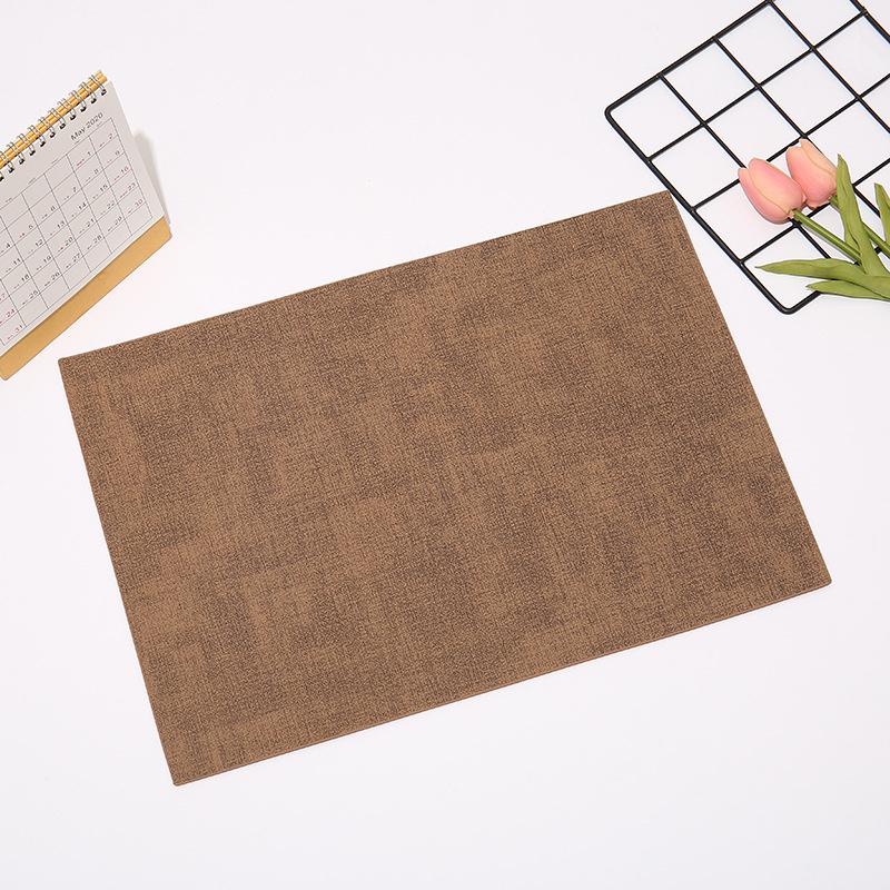 43x30cm 2024 American Style Cloth Textured Thickened PU Leather Dining Table Mat Non-slip Coffee Shop Western Food Kitchen Mat