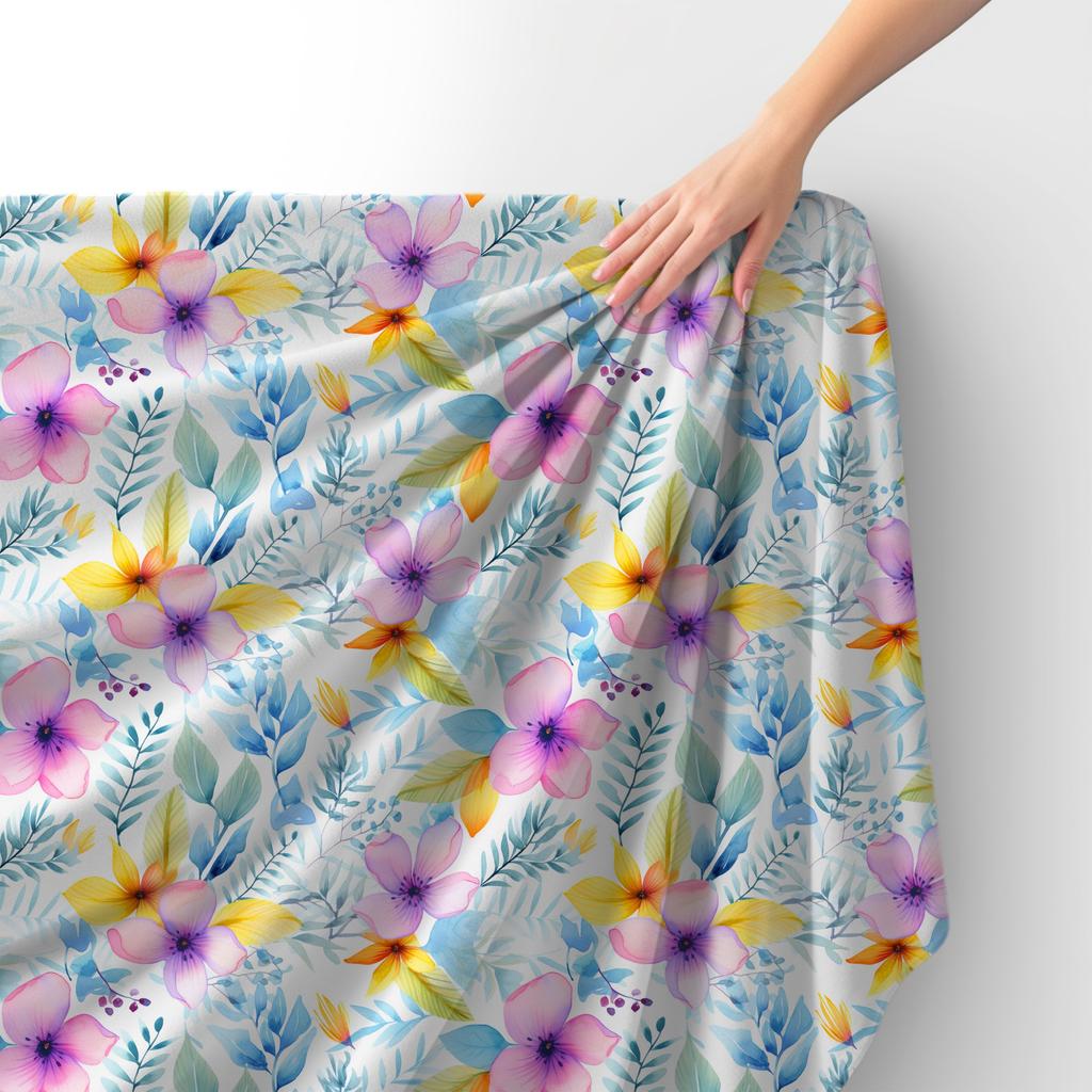 Royal Samt Stoff Polyester Zum Nähen - Motiv Blumen - Rdx2276