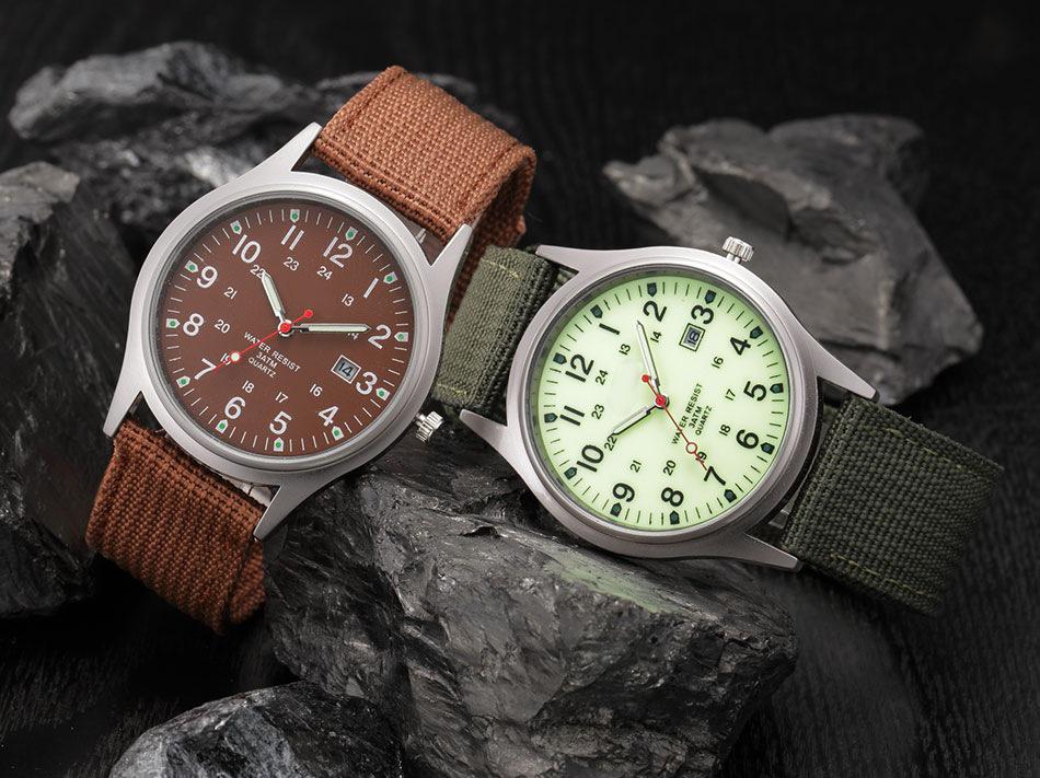Men's Casual Nylon Band Quartz Sports Watch with Date Function